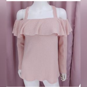 Coin 1804 waffle knit off the shoulder shirt L